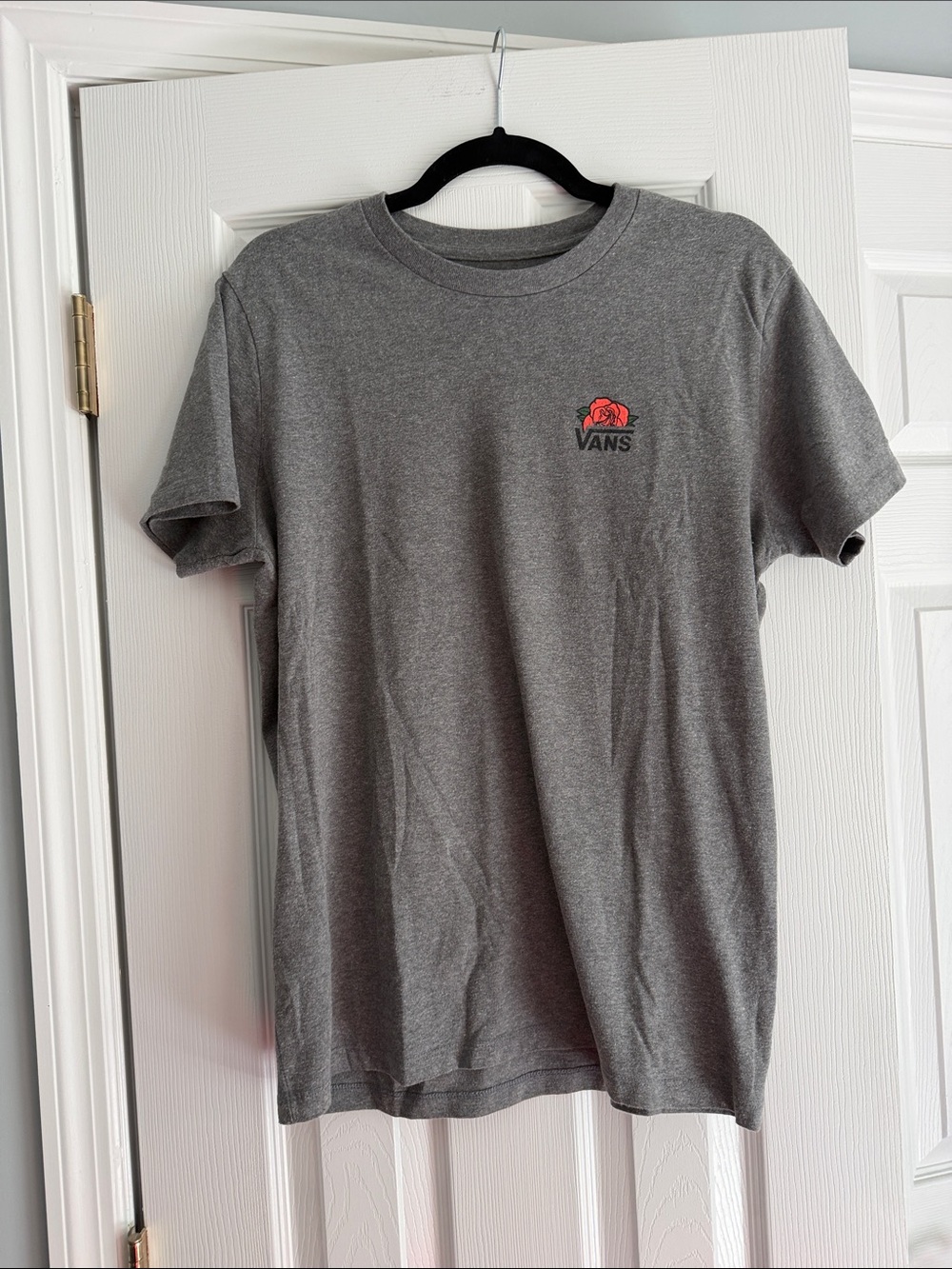 Vans Gray Short-Sleeve Tee with Red Chest Graphic